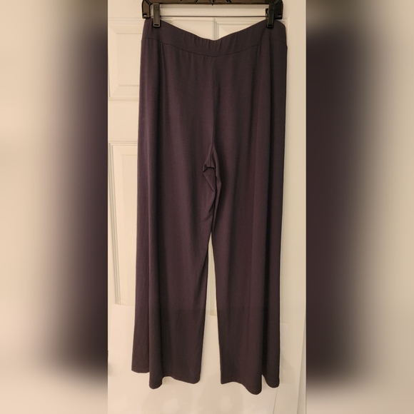 EILEEN FISHER Fine Jersey Wide-Leg Pant In Dark Gray Size Petite/M - Picture 5 of 12